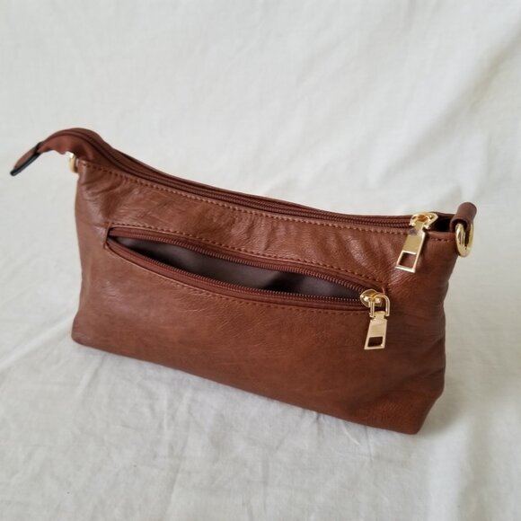 NEW! Trendy Faux Leather Purse/Crossbody/Shoulder Bag w/Detachable Woven Strap - Picture 12 of 13